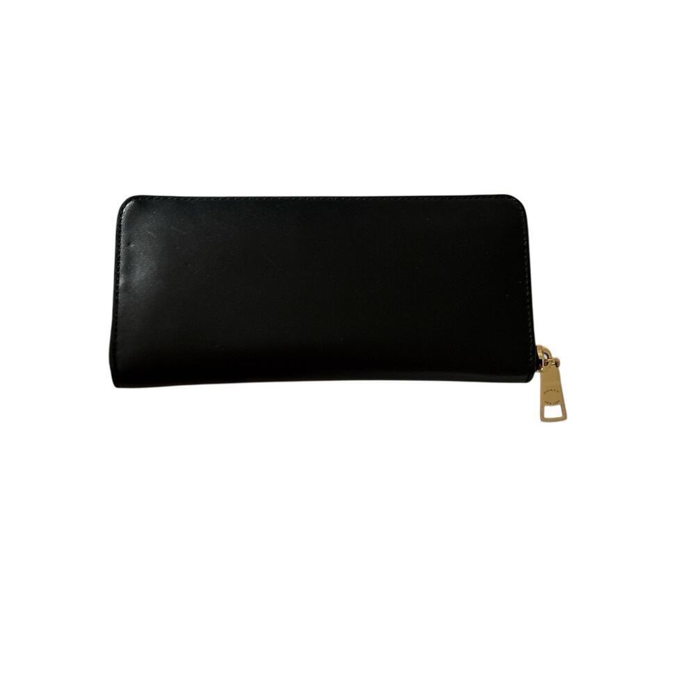 COACH Boxed Slim Accordion Zip Wallet Black/Gold One Size - Picture 2 of 5
